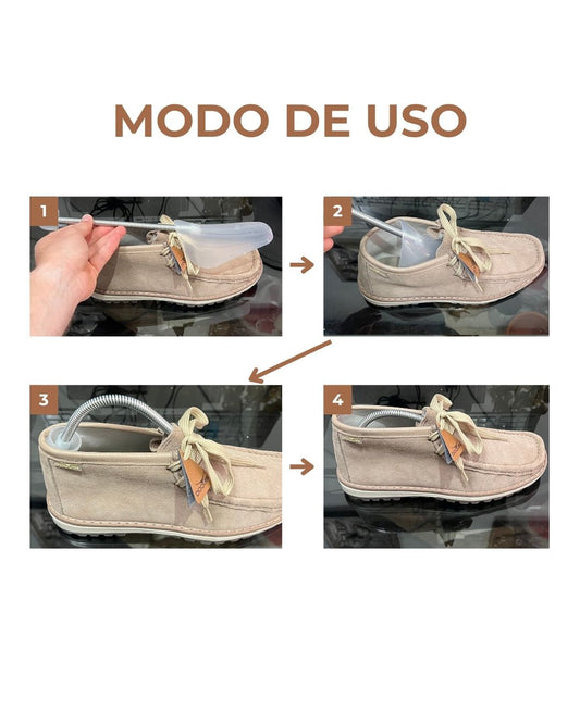 Horma de zapato plástica con resorte metálico
