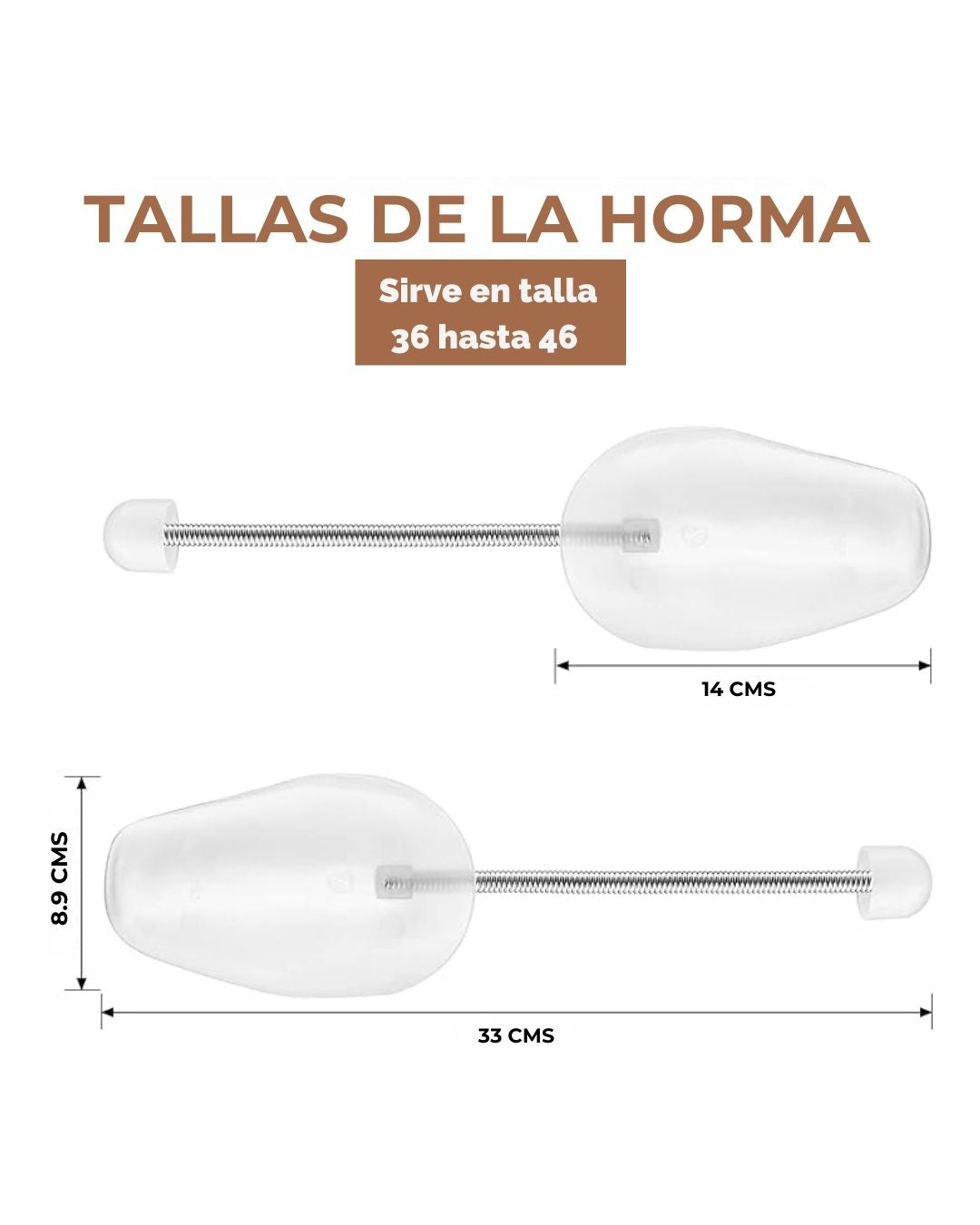 Horma de zapato plástica con resorte metálico